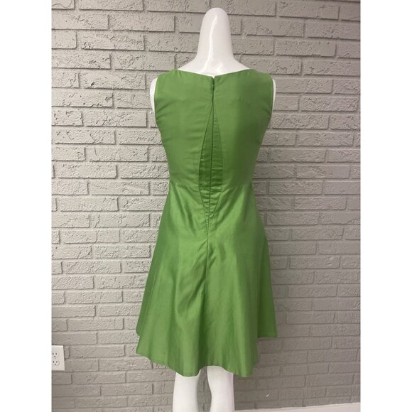 COS Women Green Fit and Flare Silk / Cotton Blend Dress With Pockets Size 2 - Picture 2 of 10
